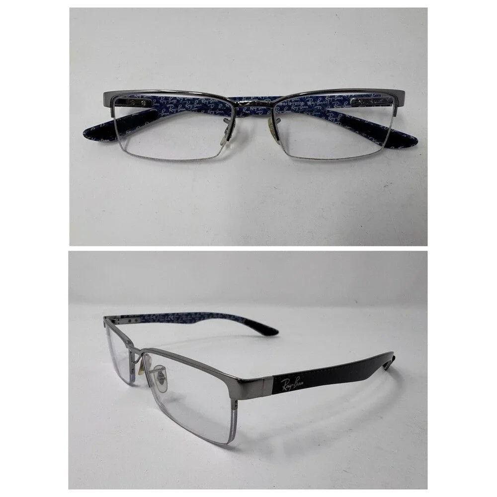 Ray-Ban RB8412 2502 Eyeglass Frames Only 54-17-145 Blue Logo Print